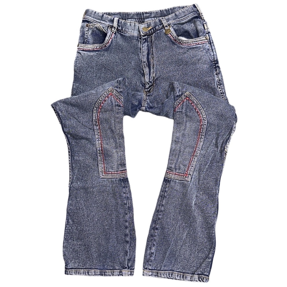 VTG ROYAL HIGHNESS women's equestrian high rise knee patch breech jeans, 32L.